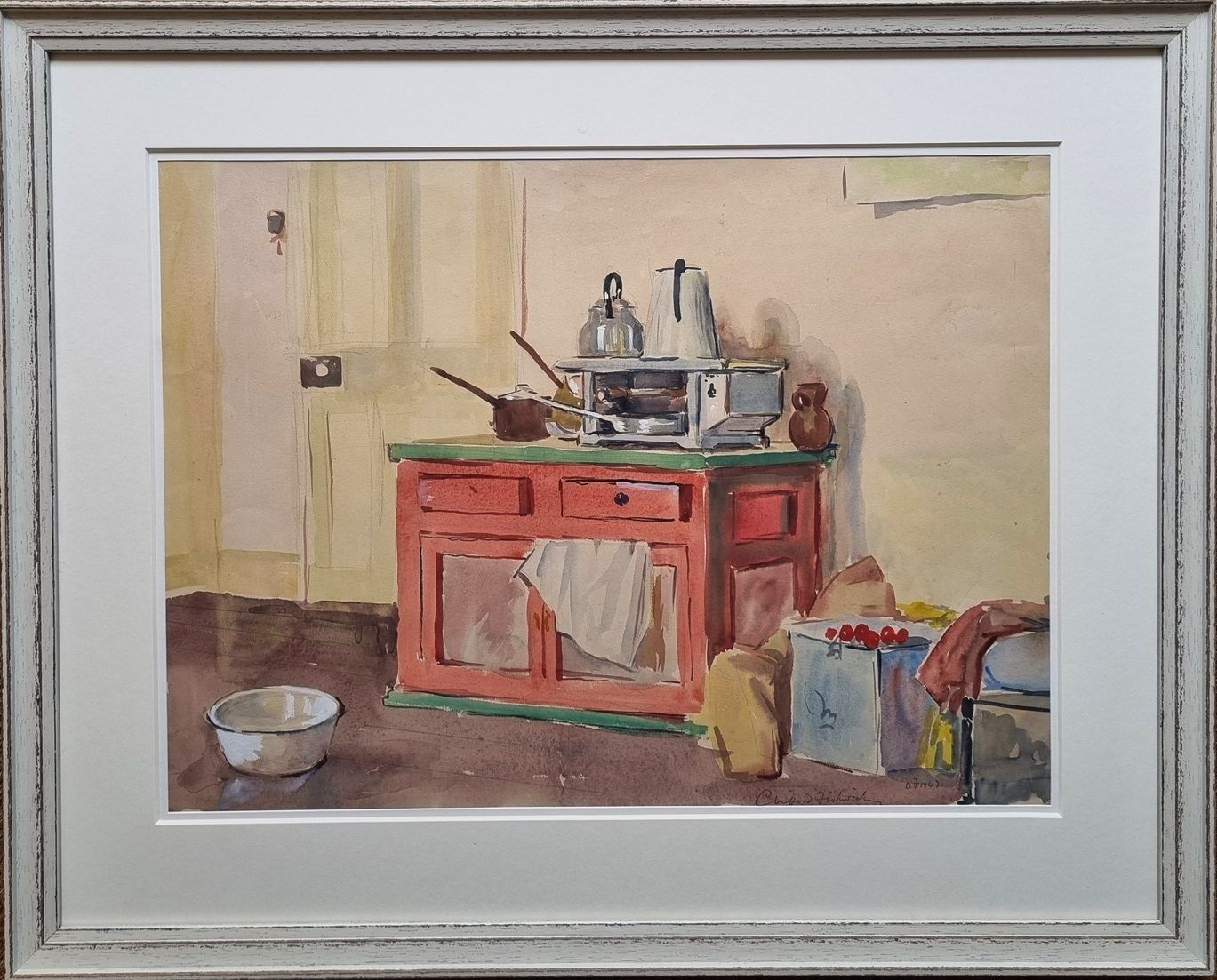 Clifford Fishwick – My Cooker, Howell Road (Framed Watercolour) photo furniture