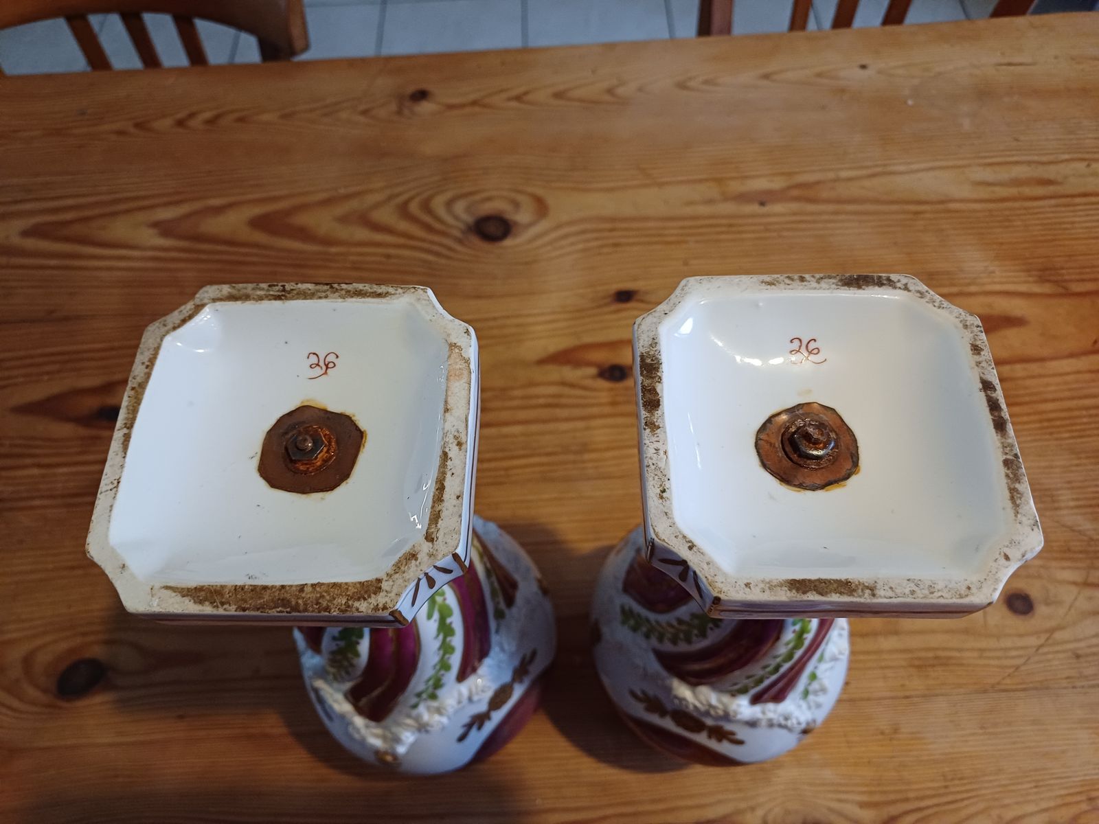 Pair Of 19th Paris Porcelain Vases photo Home Decor