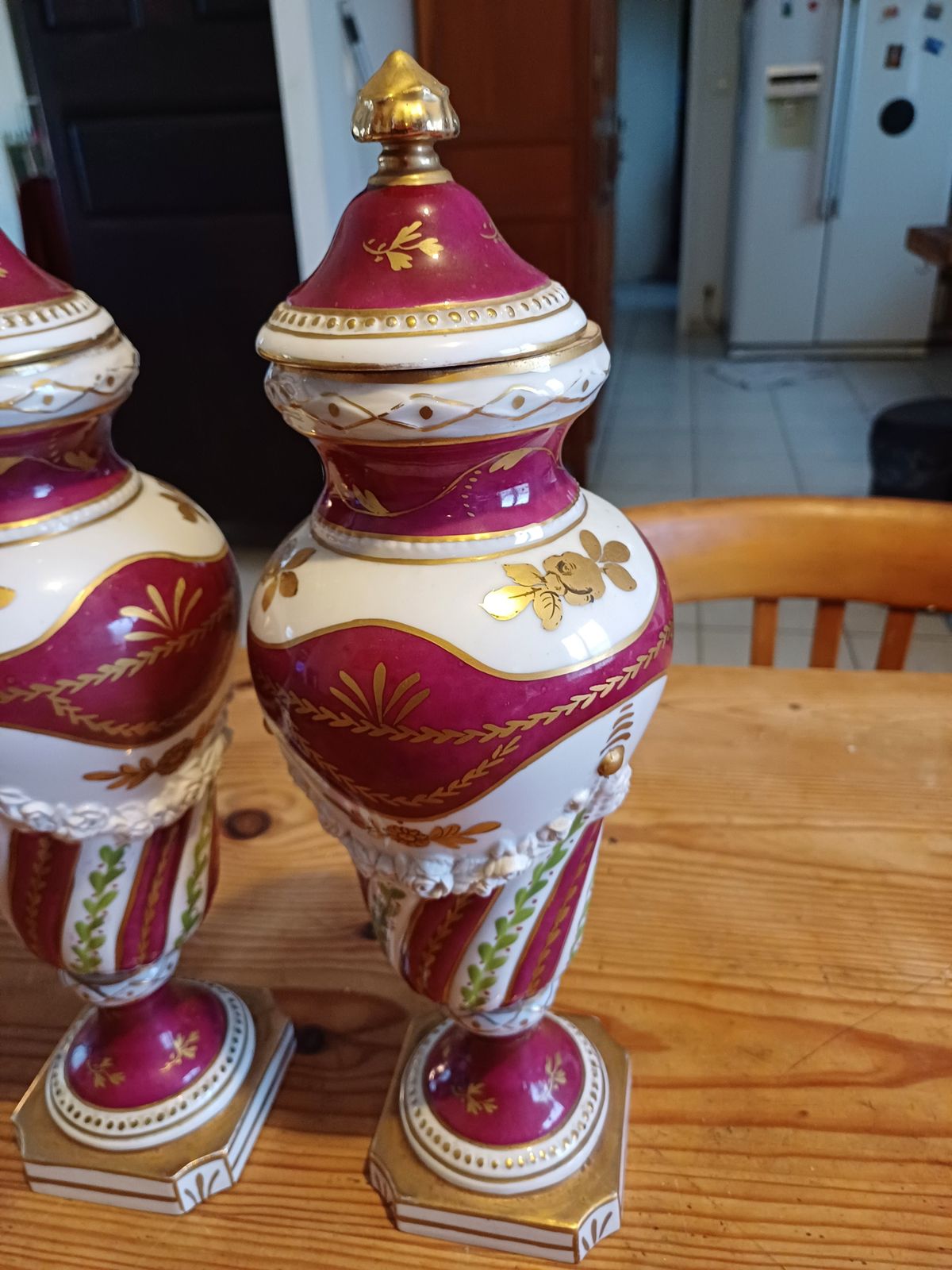 Pair Of 19th Paris Porcelain Vases photo vinterior