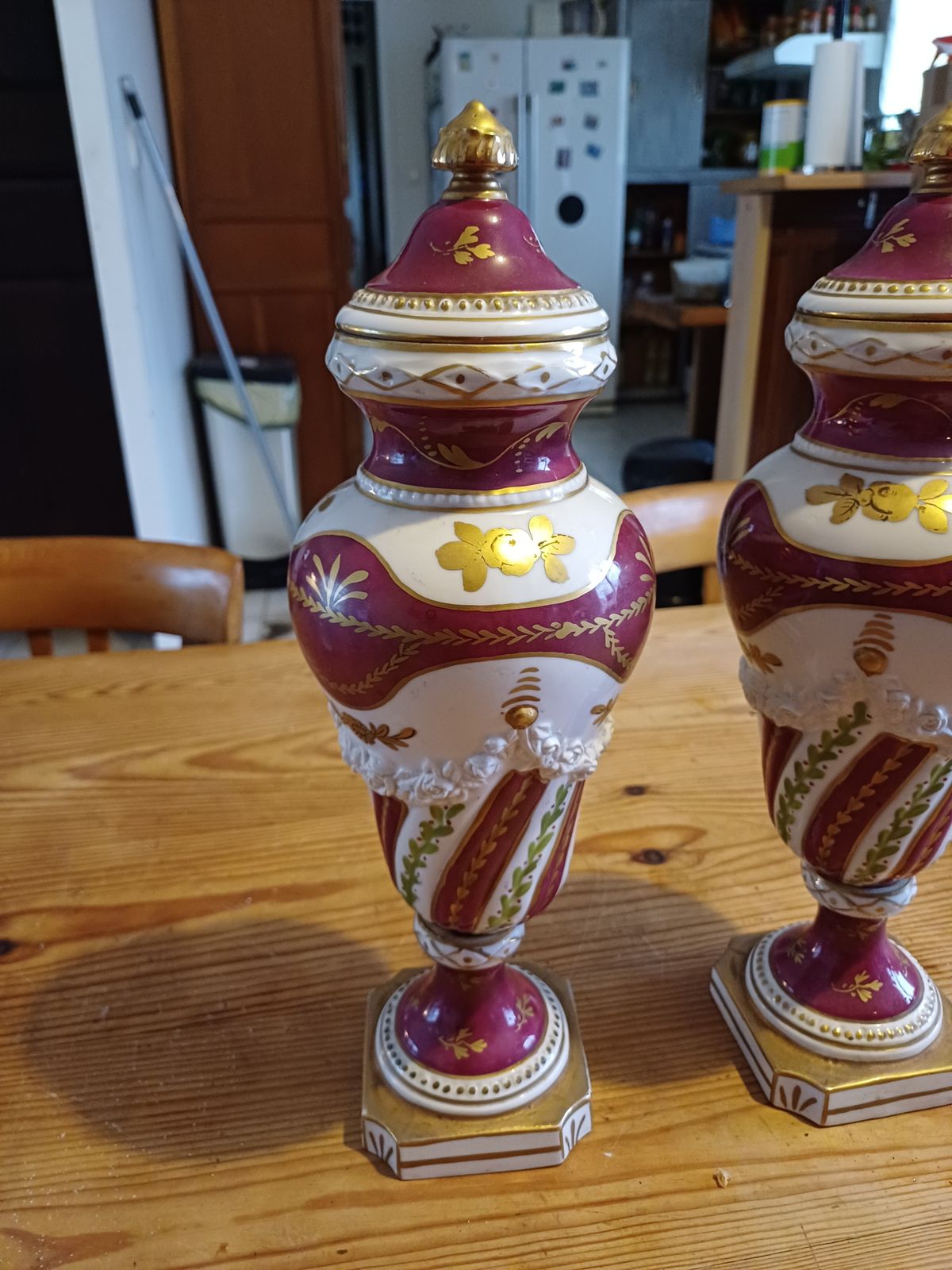 Home Decor Pair Of 19th Paris Porcelain Vases photo