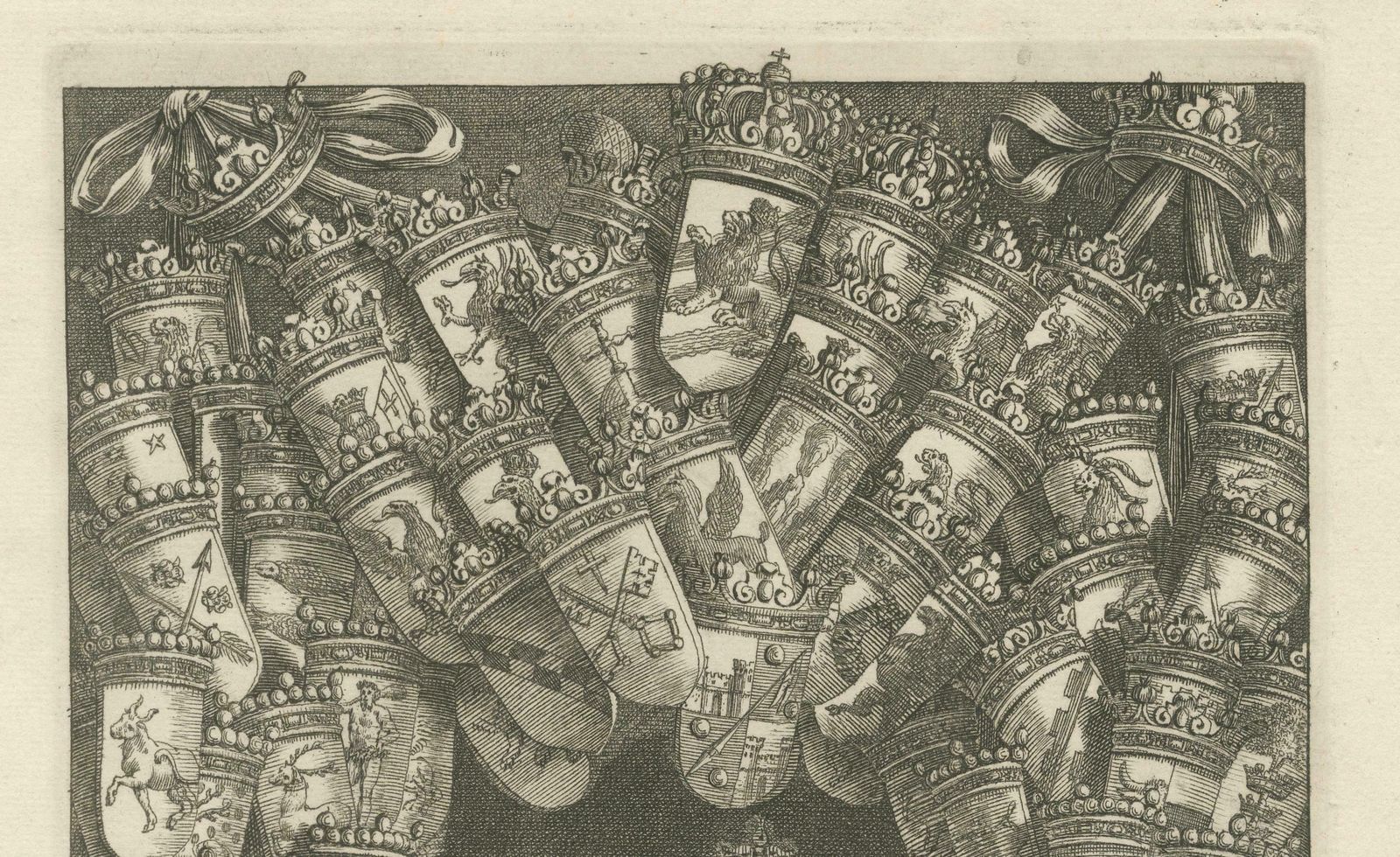 Detailed Engraving Of The Greater Coat Of Arms Of Sweden, 1669 photo Art