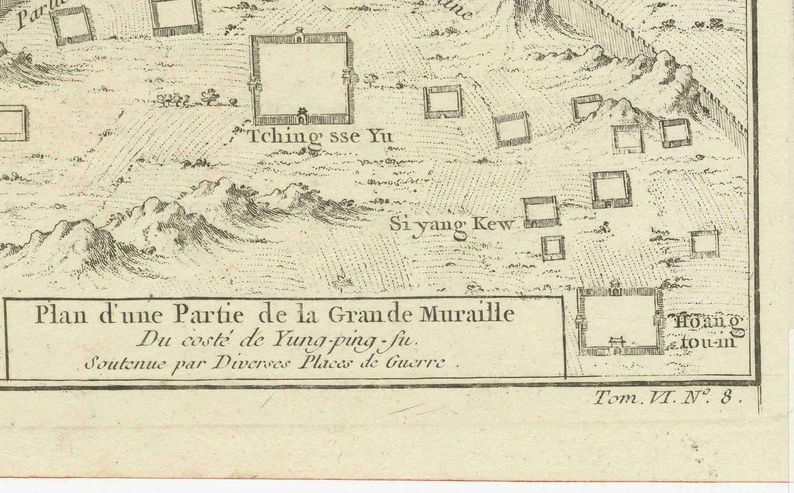 1749 Jacques Nicolas Bellin Map Of The Great Wall Of China Near Kiang Nan Fu photo furniture