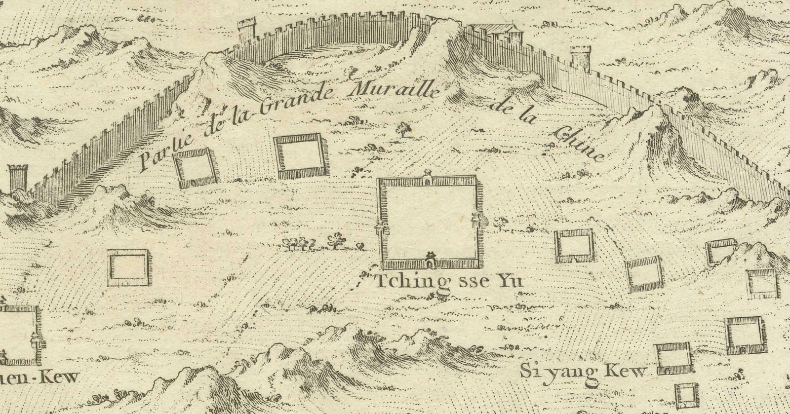 1749 Jacques Nicolas Bellin Map Of The Great Wall Of China Near Kiang Nan Fu photo for sale
