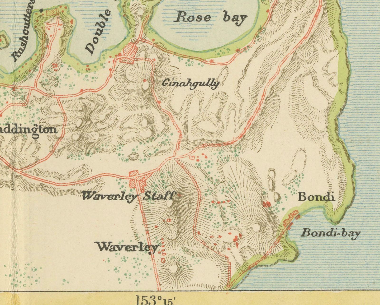 Antique Map Depicting Sydney And Surrounding Areas, Known As Port Jackson, C1889 photo 382.0