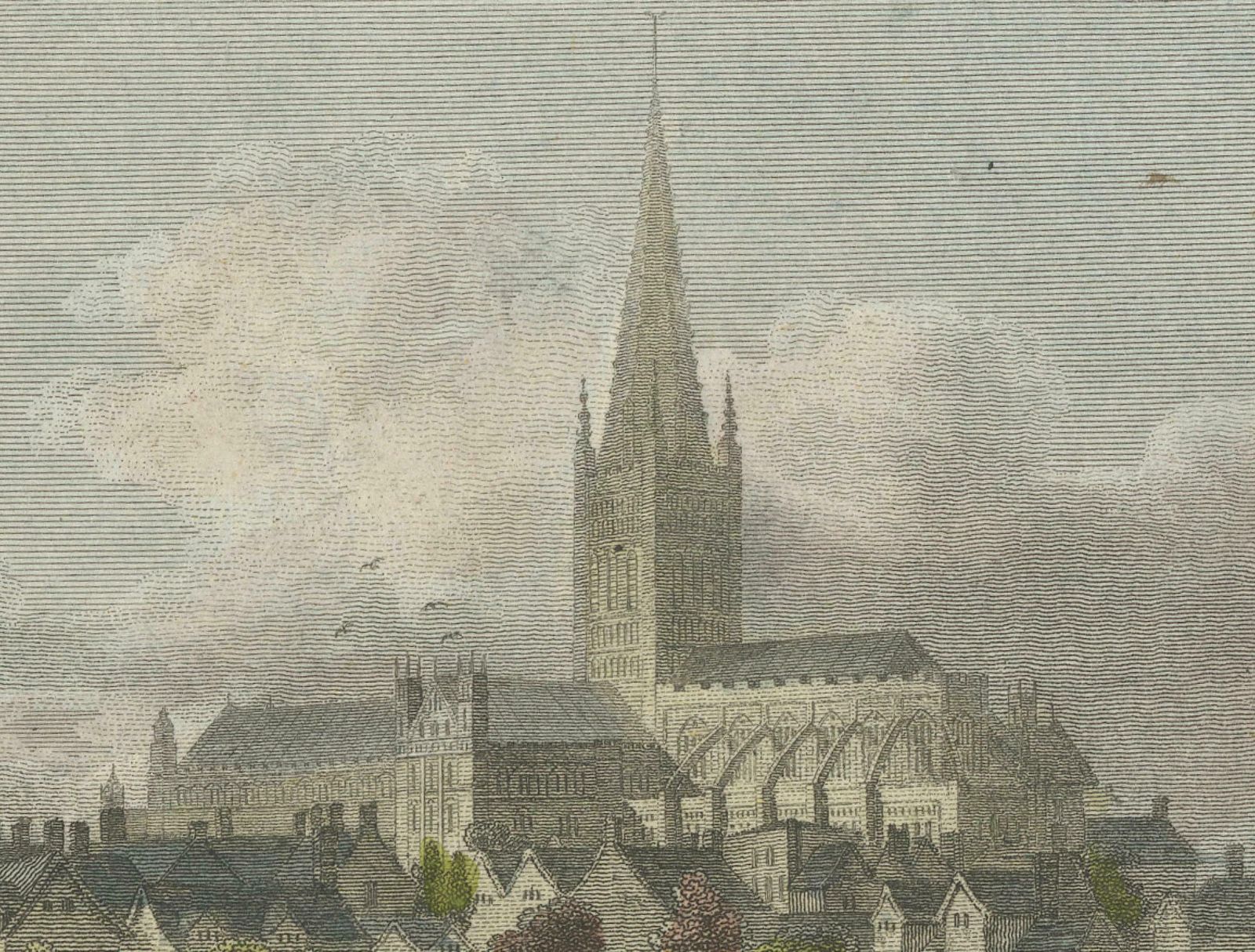 Enchanting Norwich: A Historical 1801 Engraved View By W. Angus And E. Dayes photo for sale