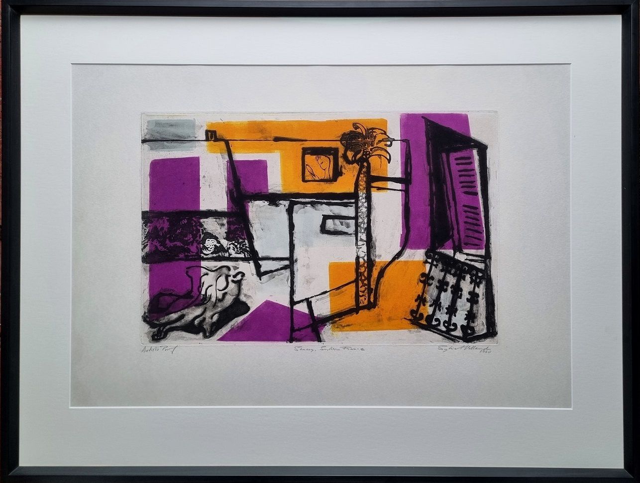 Modern British Art By Sylvia Melland – Sanary, Southern France (Framed Limited Edition Etching)