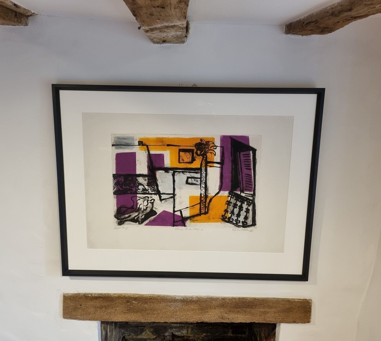 Modern British Art By Sylvia Melland – Sanary, Southern France (Framed Limited Edition Etching) photo Art