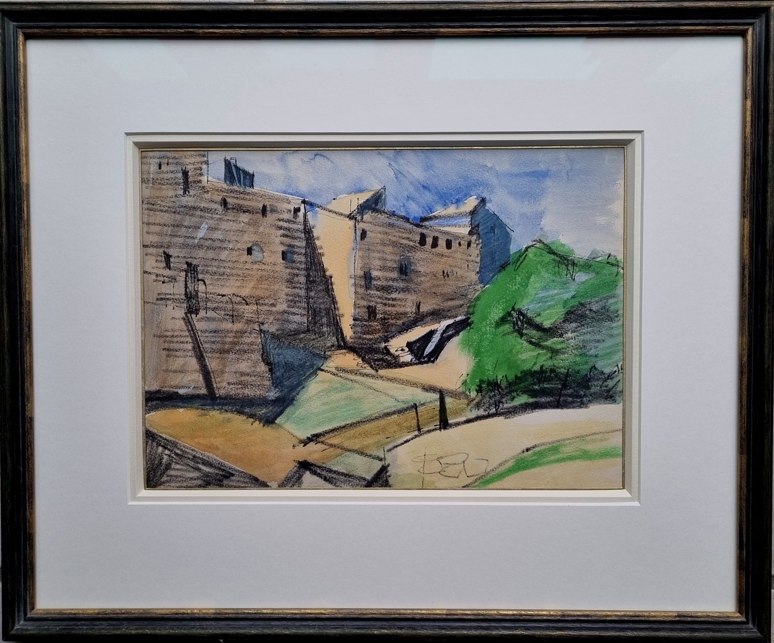 Peter Potworowski – A Walled Town, Spain (Framed Mixed Media Painting)