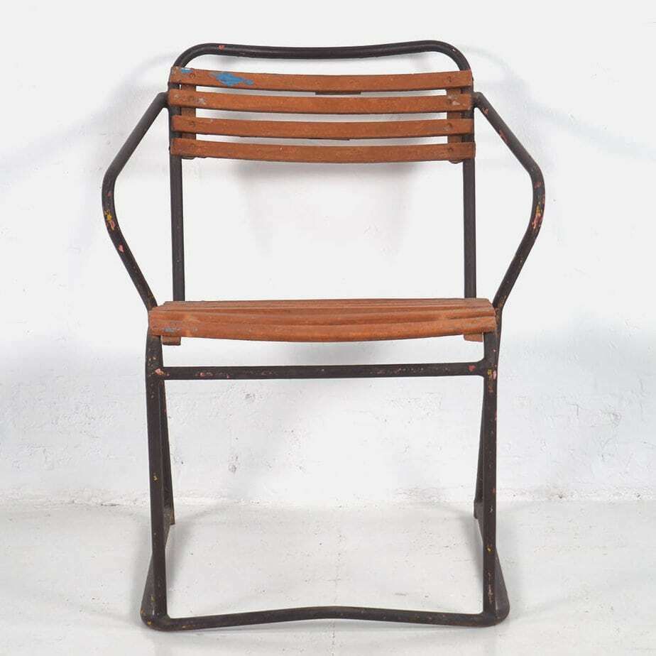 Antique Outdoor Chair With Armrests (C.1920) photo vinterior