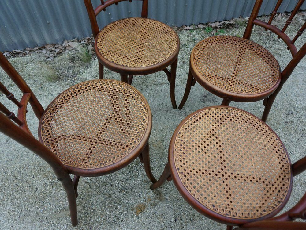 photo for sale No. 66 Bistro Dining Chairs From Thonet, Vienna, Austria, 1910s, Set Of 4