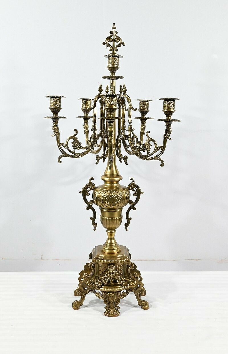 Pair Of Important Gilt Bronze Candelabra, Louis XIV Style – Early 19th Century photo for sale