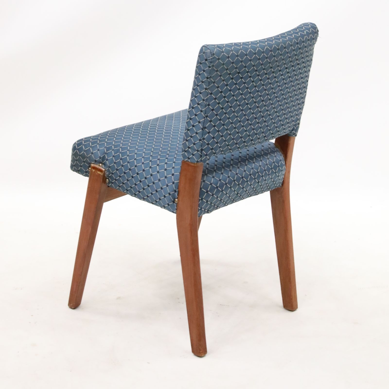 3 Retro Teak Chairs Blue/Teal Upholstery Scandinavian Style Free Uk Delivery photo 187.0
