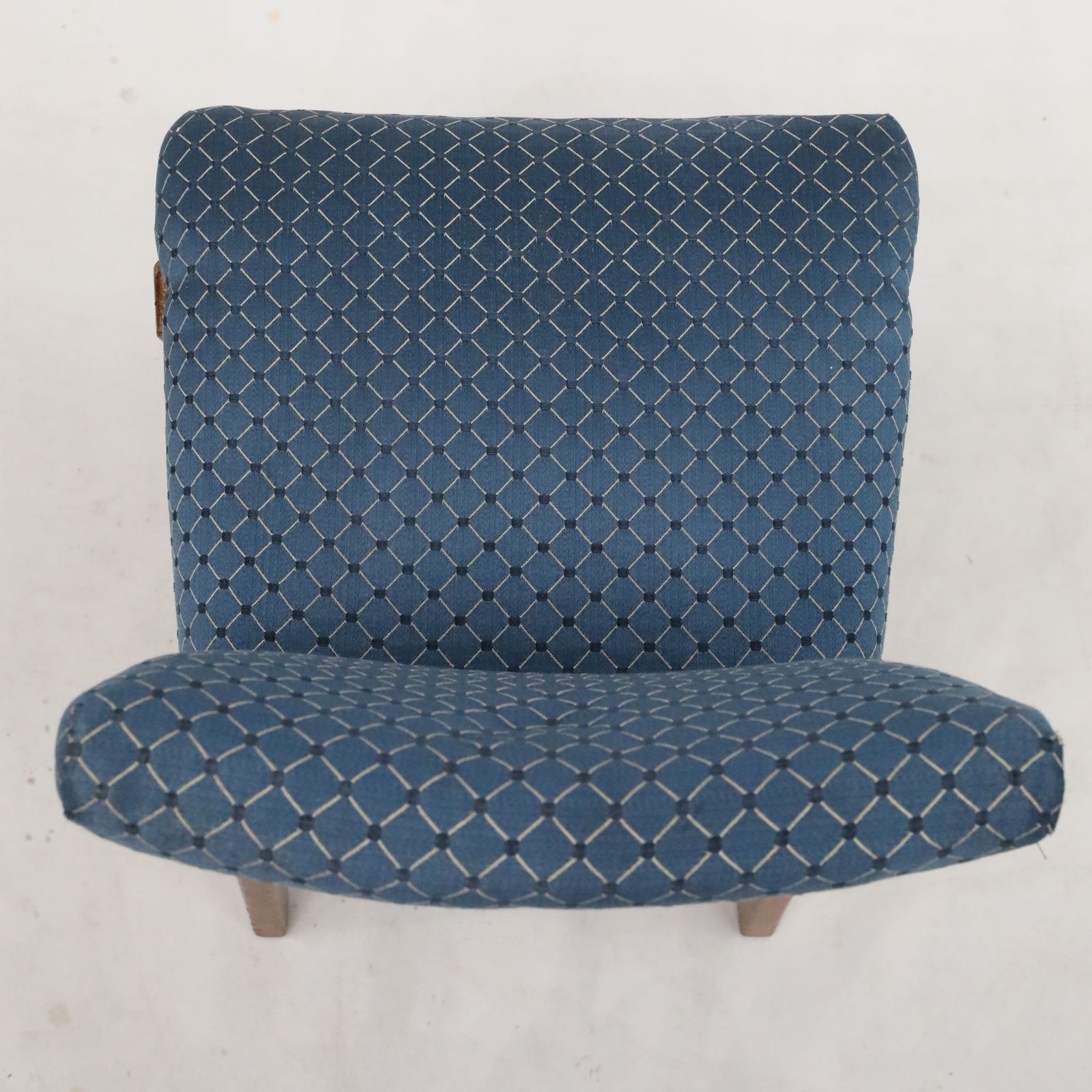 photo for sale 3 Retro Teak Chairs Blue/Teal Upholstery Scandinavian Style Free Uk Delivery