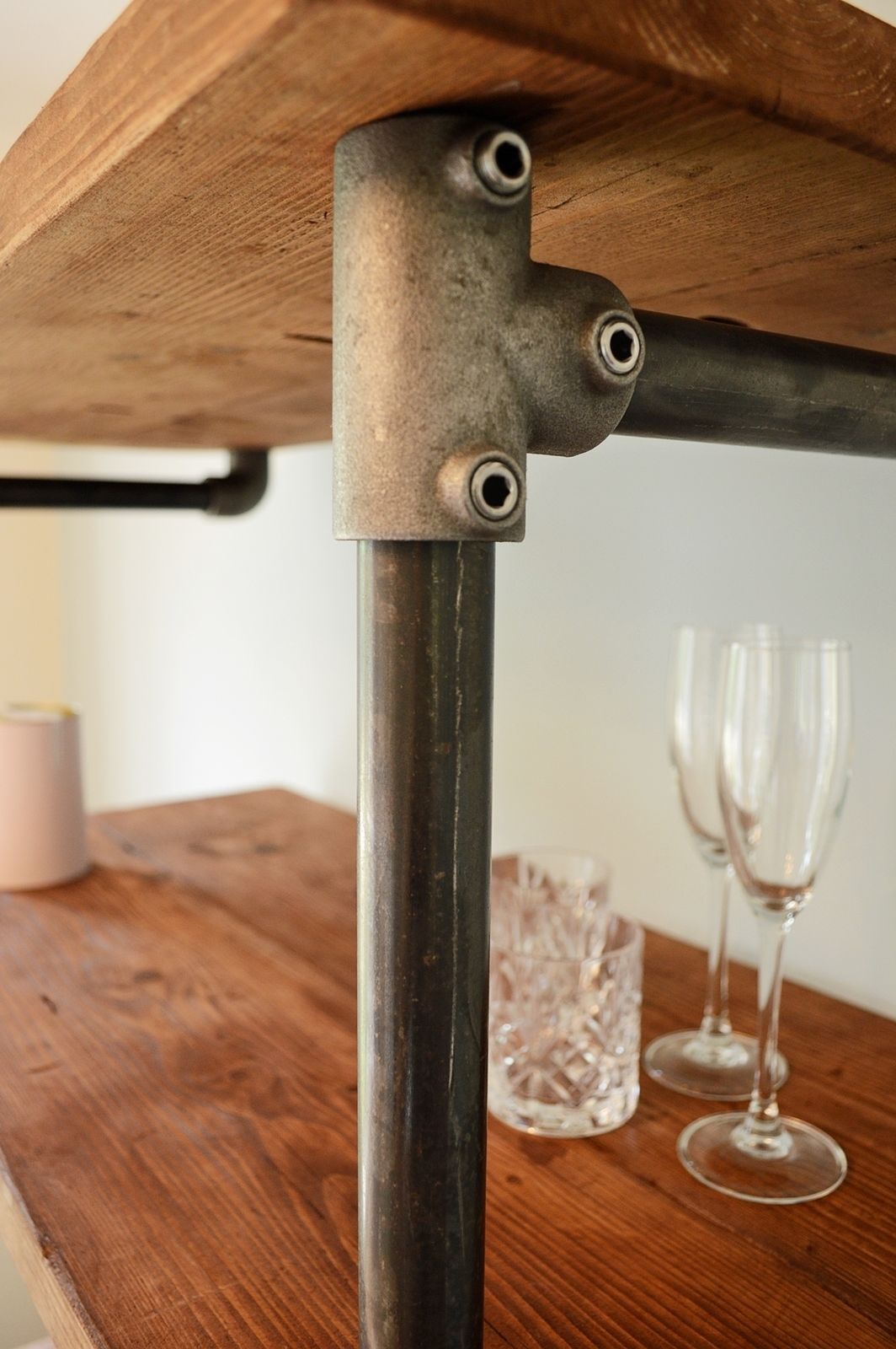 Mostra Industrial Pipework Shelving Unit, Reclaimed Wood, Steel, Vintage, Farmhouse, Country, Industrial, Handmade, Contemporary, Solid Wood photo vinterior