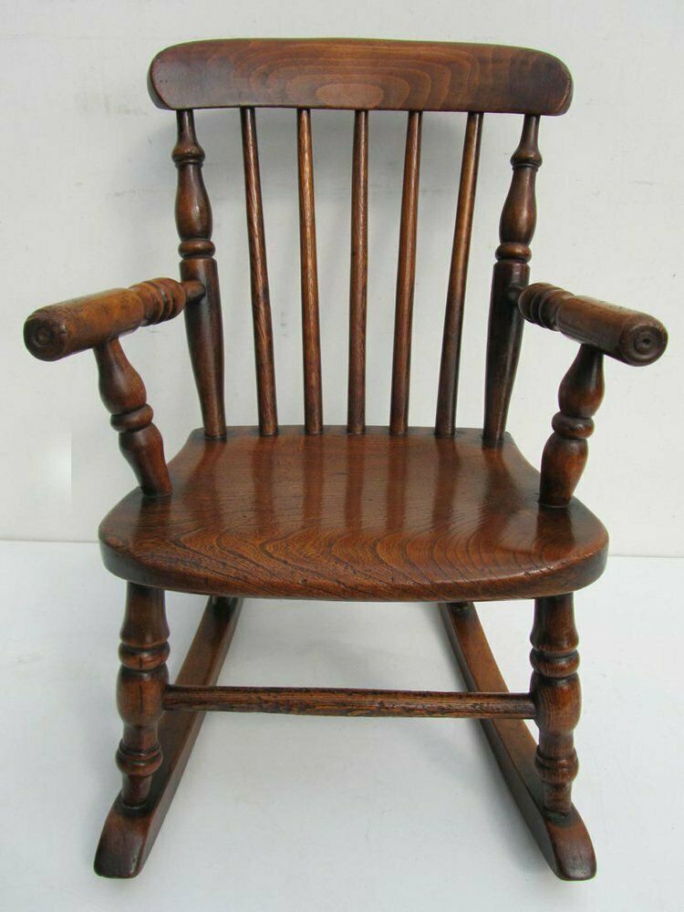Antique Windsor Children's Rocking Chair, 1850