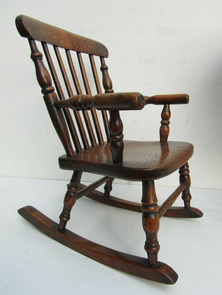 Antique Windsor Children's Rocking Chair, 1850 photo furniture