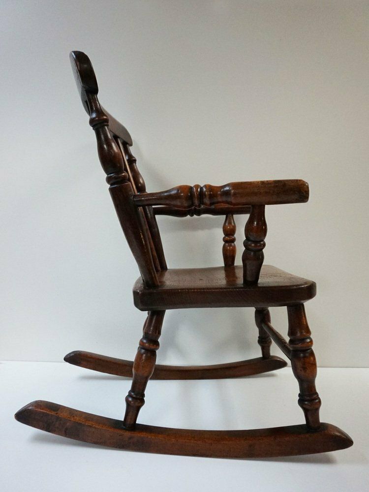 Antique Windsor Children's Rocking Chair, 1850 photo vinterior