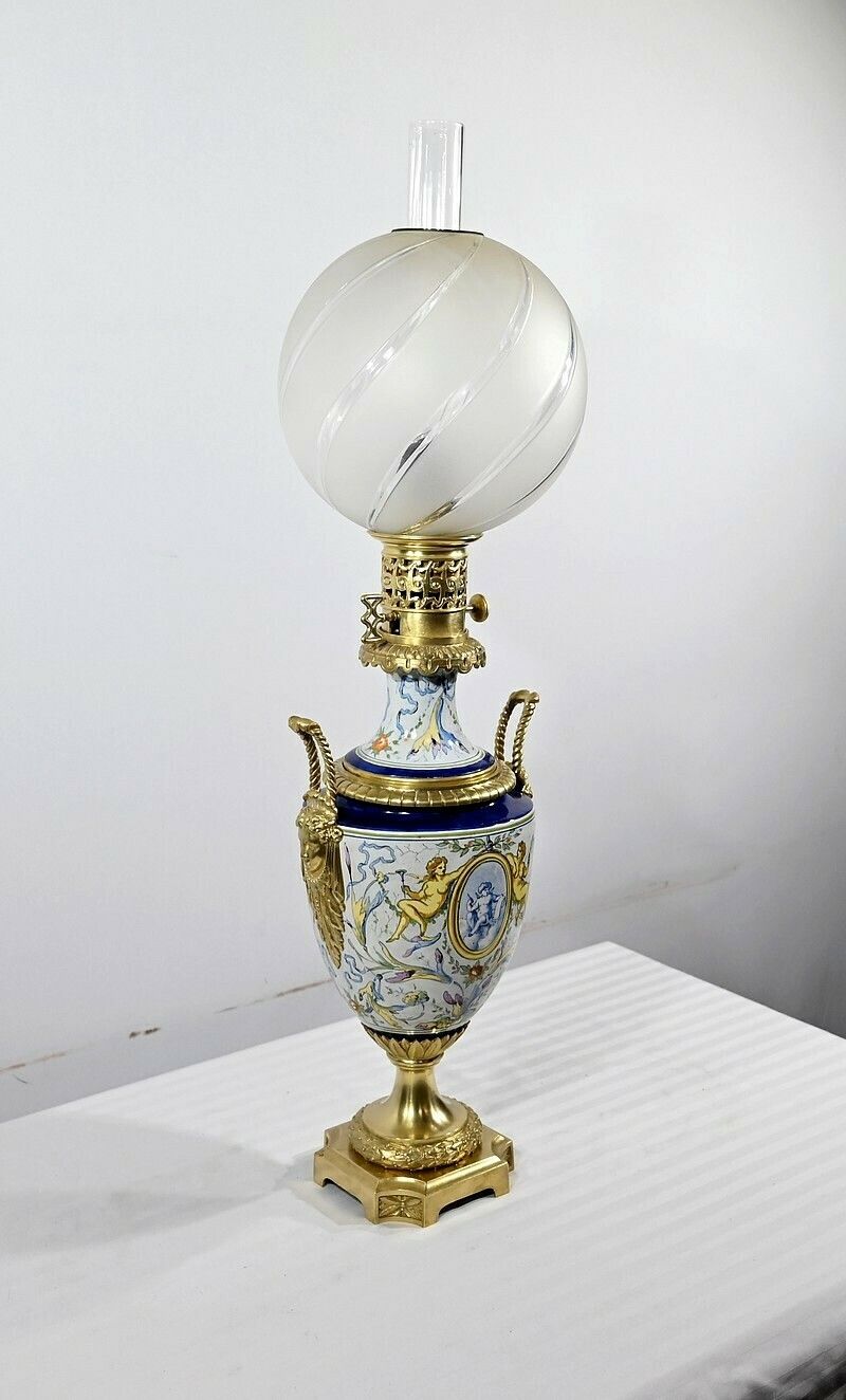 Earthenware Oil Lamp, Napoleon III Period – Mid 19th Century photo furniture