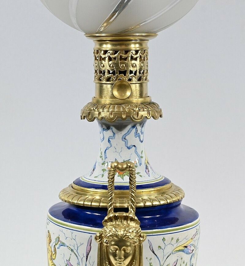 Lighting Earthenware Oil Lamp, Napoleon III Period – Mid 19th Century photo