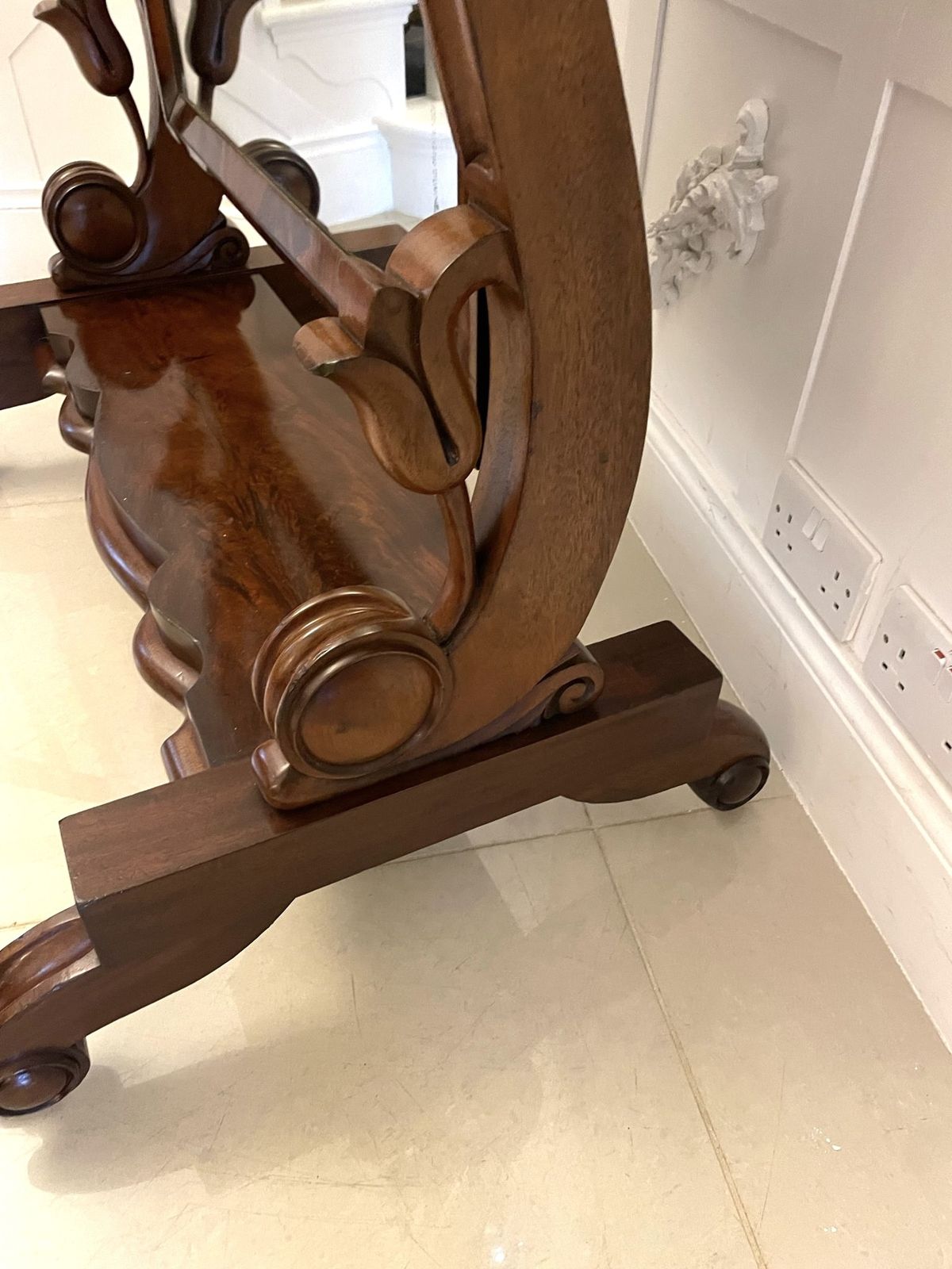 Large Antique 19th Century Quality Mahogany Cheval Mirror photo furniture