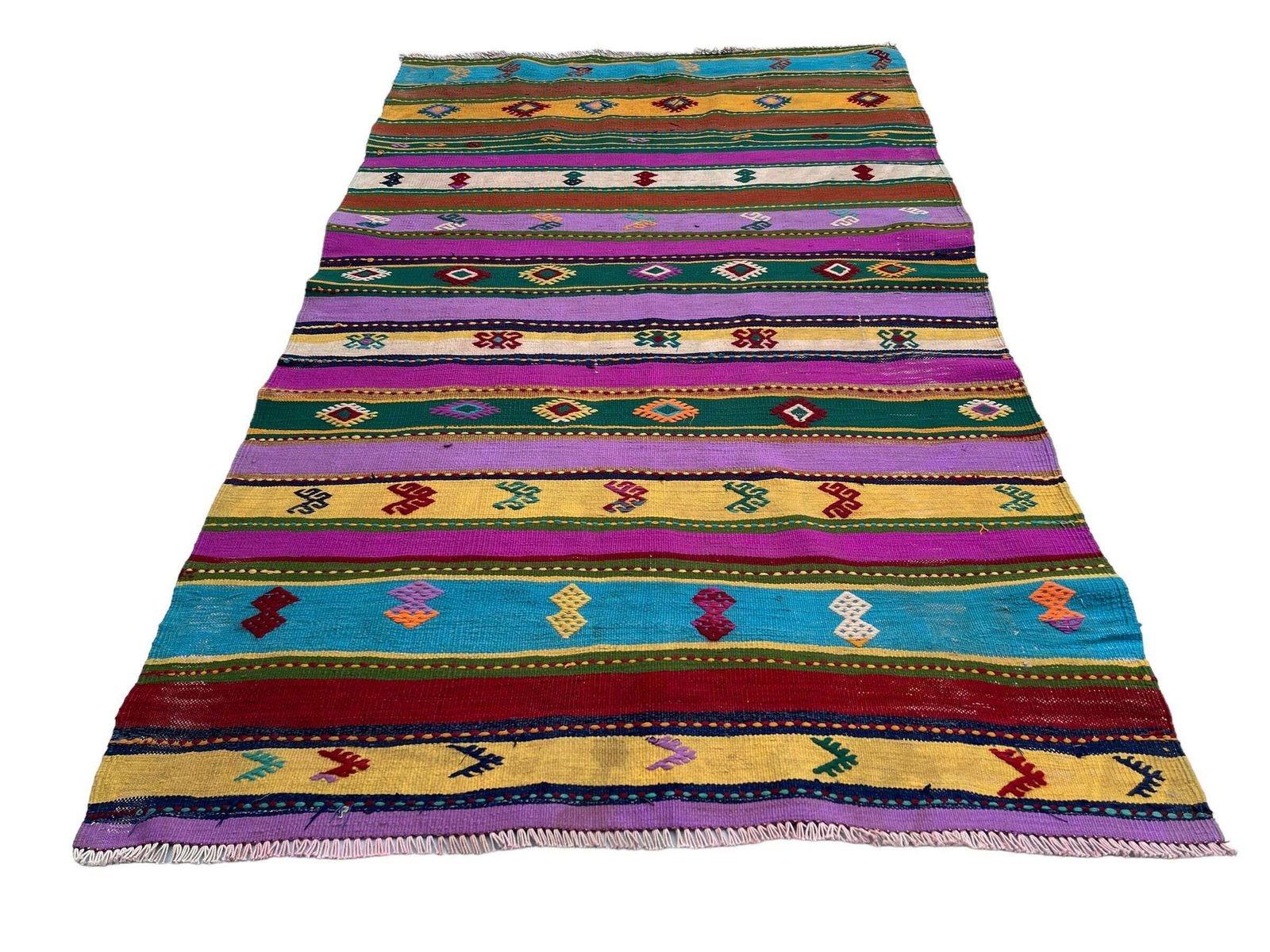 photo furniture Traditioneel Turks Mini Kilimkleed, Vintage Anatolisch Turks Kelim