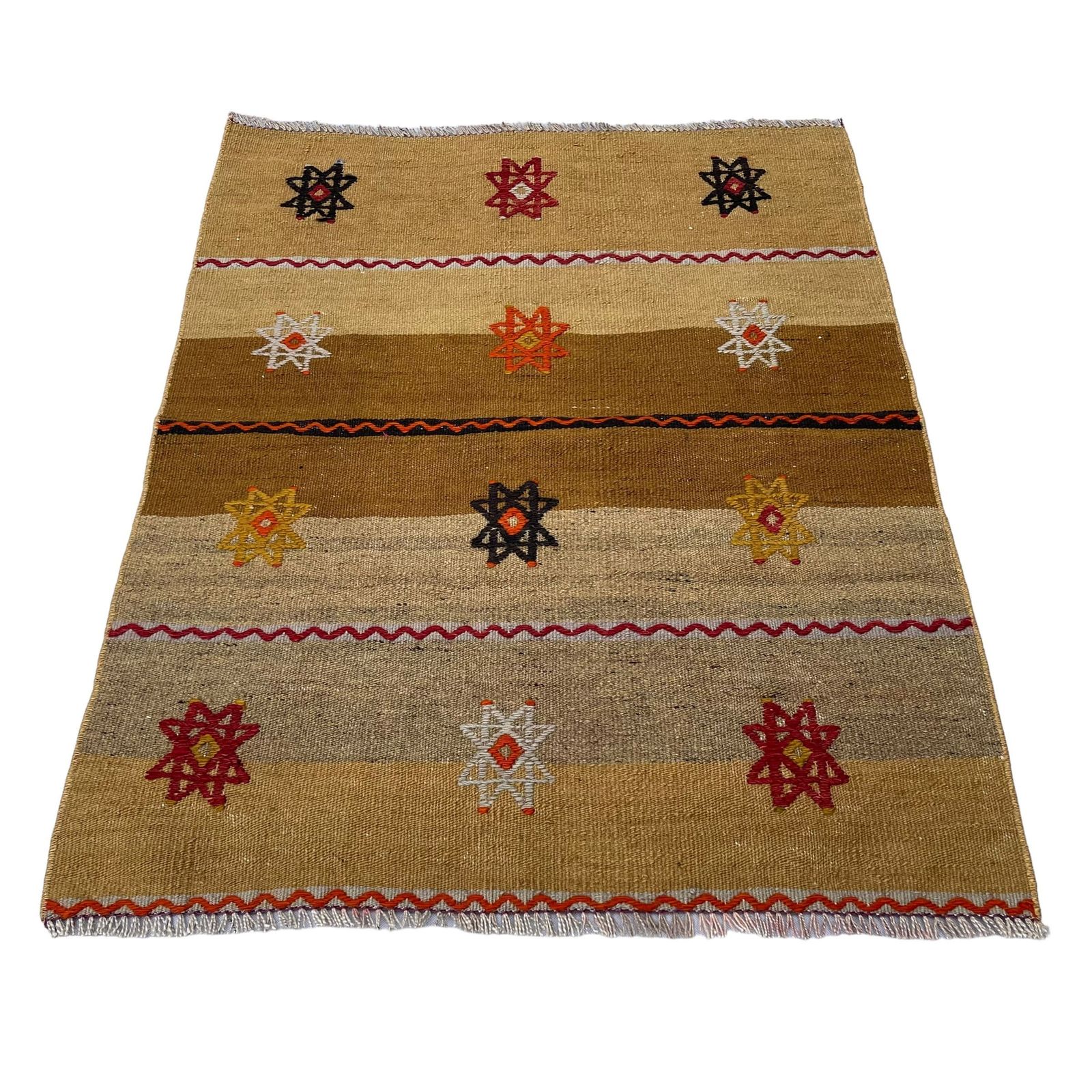 Traditioneel Turks Mini Kilimkleed, Vintage Anatolisch Turks Kelim 102 X 82 Cm photo vintage