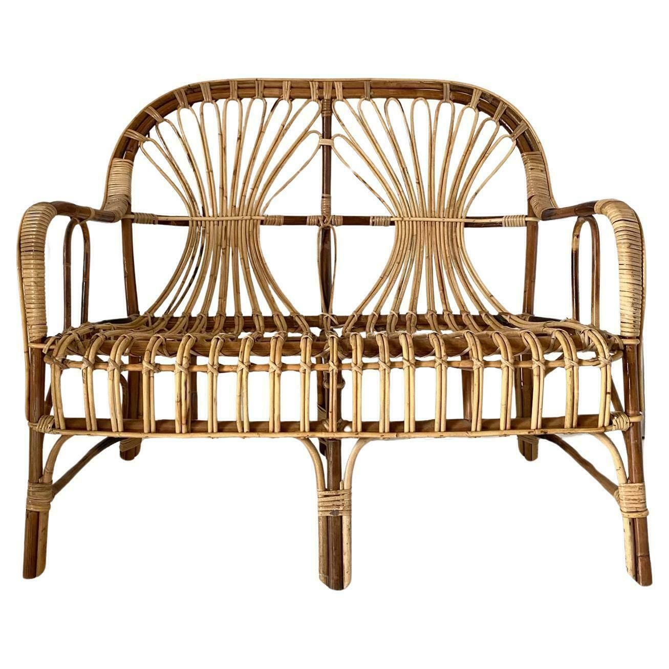 1960s Vintage Italian Rattan Garden Set photo Garden Furniture