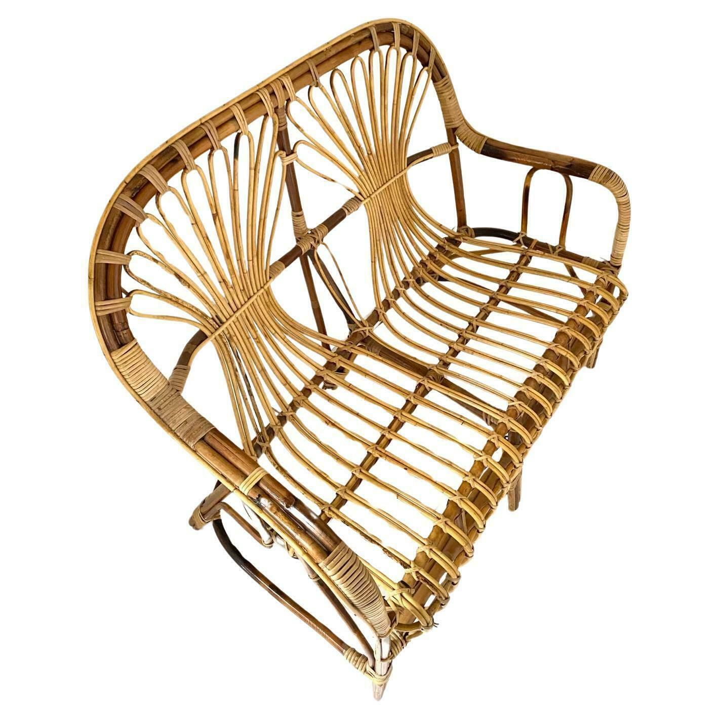 1960s Vintage Italian Rattan Garden Set photo vintage