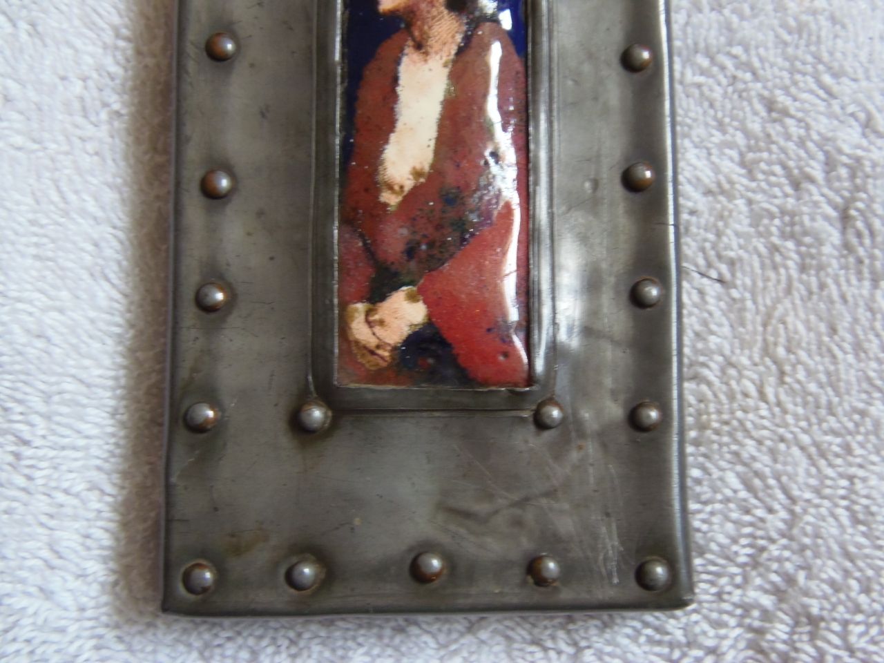 Arts And Crafts Enamel Plaque . photo for sale