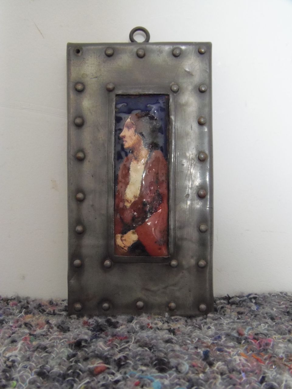 photo for sale Arts And Crafts Enamel Plaque .