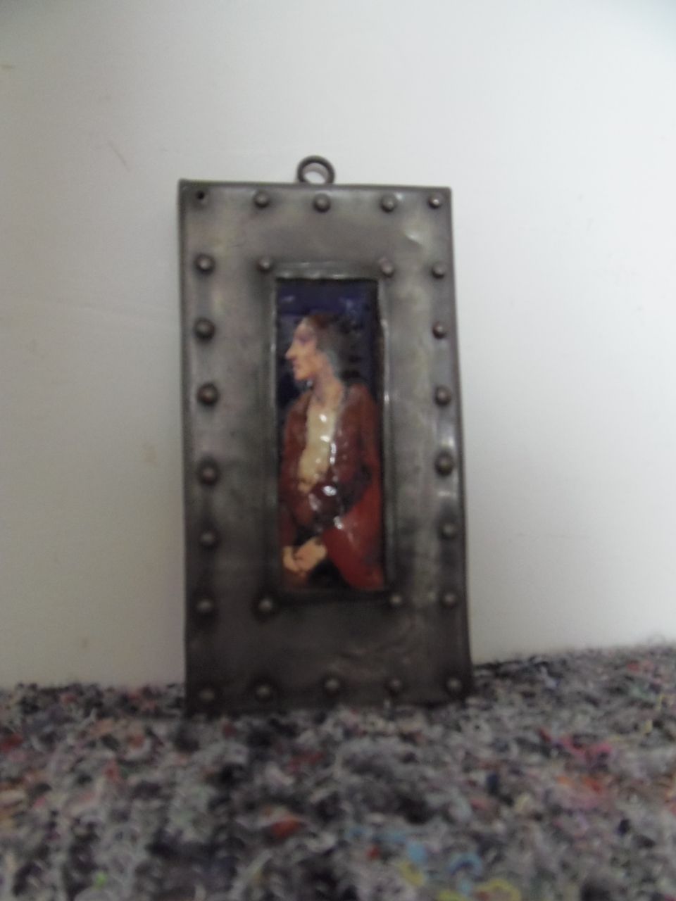 375.0 Arts And Crafts Enamel Plaque . photo