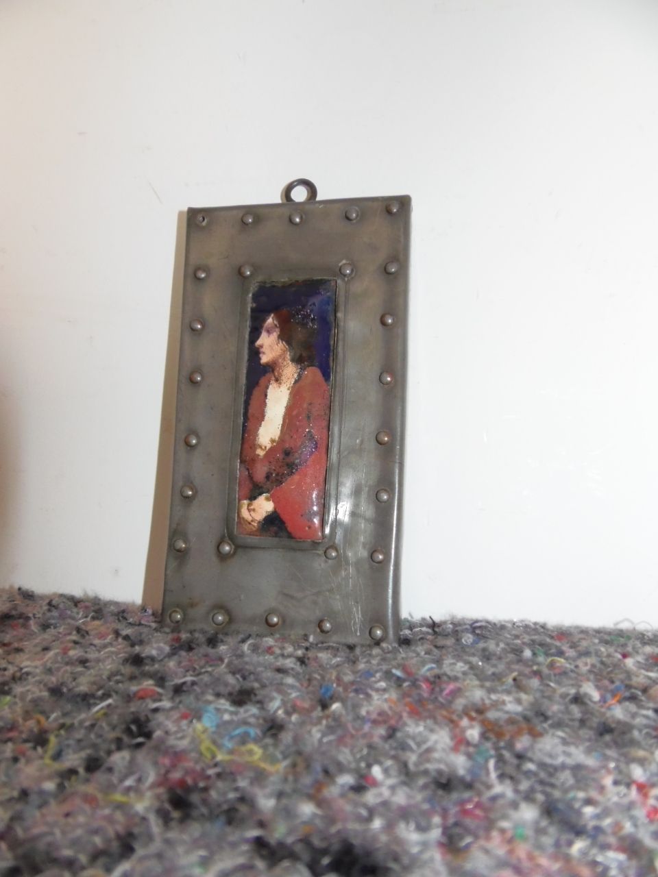 Arts And Crafts Enamel Plaque .