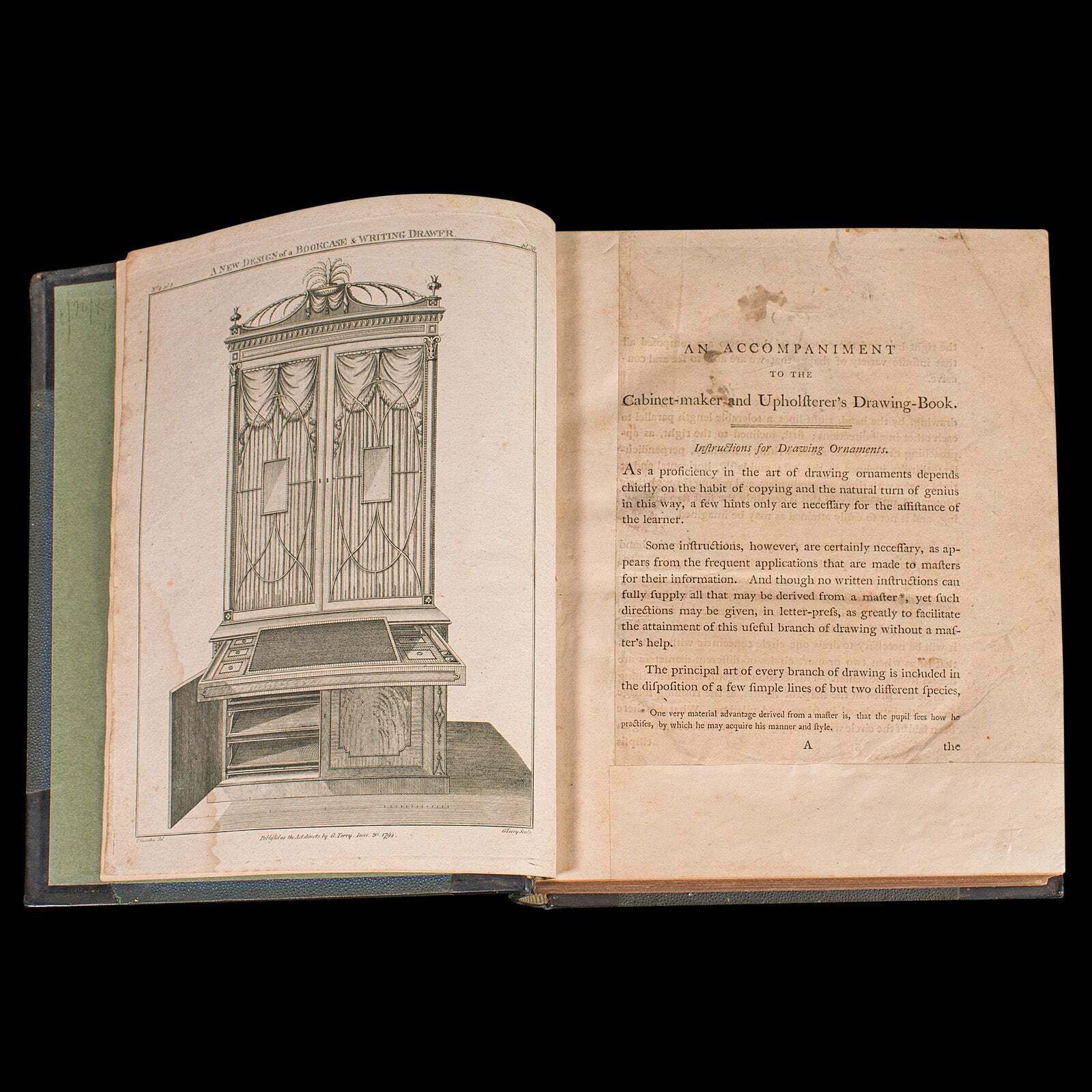 Antique Cabinet Maker's Drawing Book, Thomas Sheraton, English, Georgian, C.1812 photo for sale