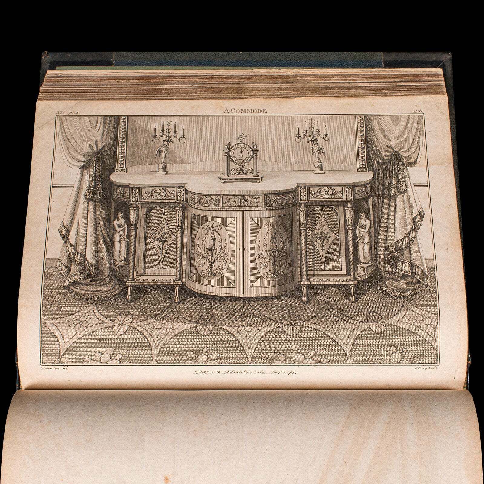 photo furniture Antique Cabinet Maker's Drawing Book, Thomas Sheraton, English, Georgian, C.1812