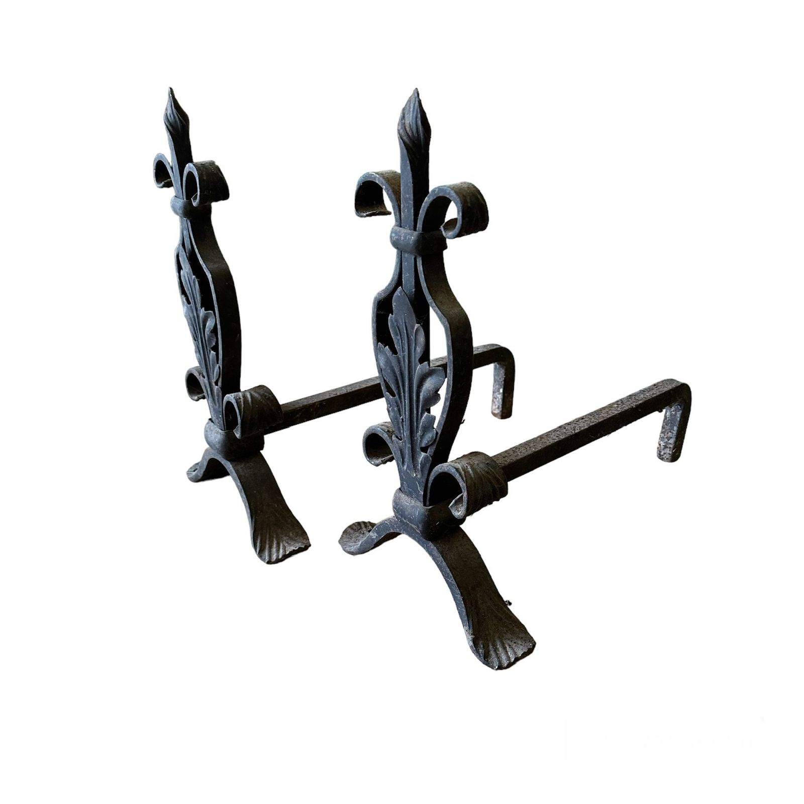 Antique Cast Iron Victorian Fire Dogs