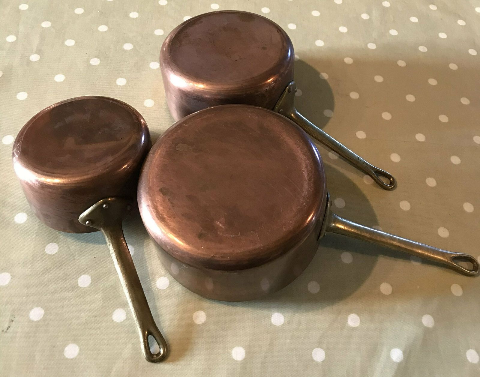 3 Copper Pans, Steel French Copper Pans, Pots And Pans, French Country, Gift For Chef, Cookware Pots, Made In France, Country Kitchen, photo furniture