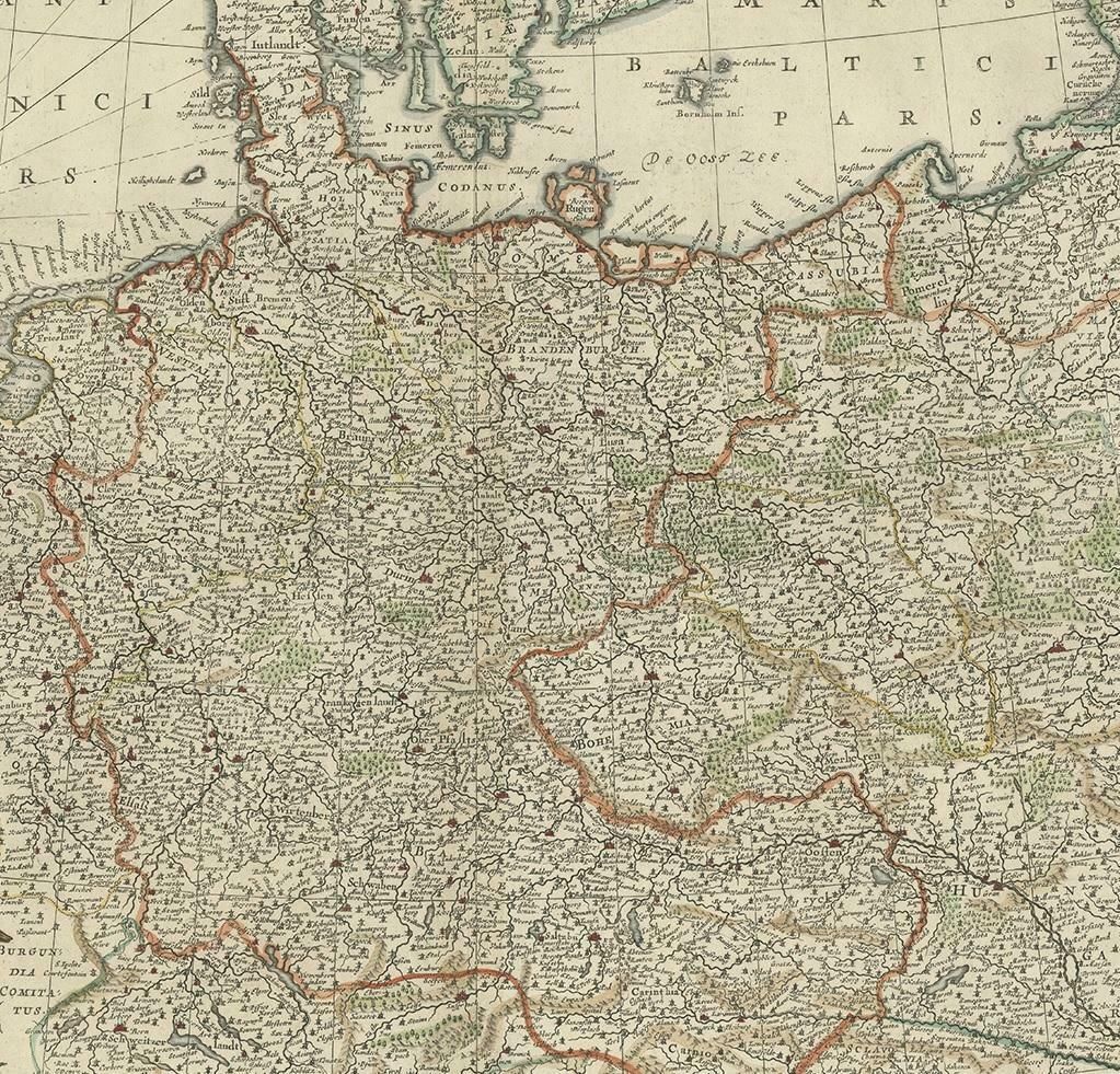 Antique Map Of The German Empire, Johannes Janssonius Van Waesbergen, Circa 1670 photo Art