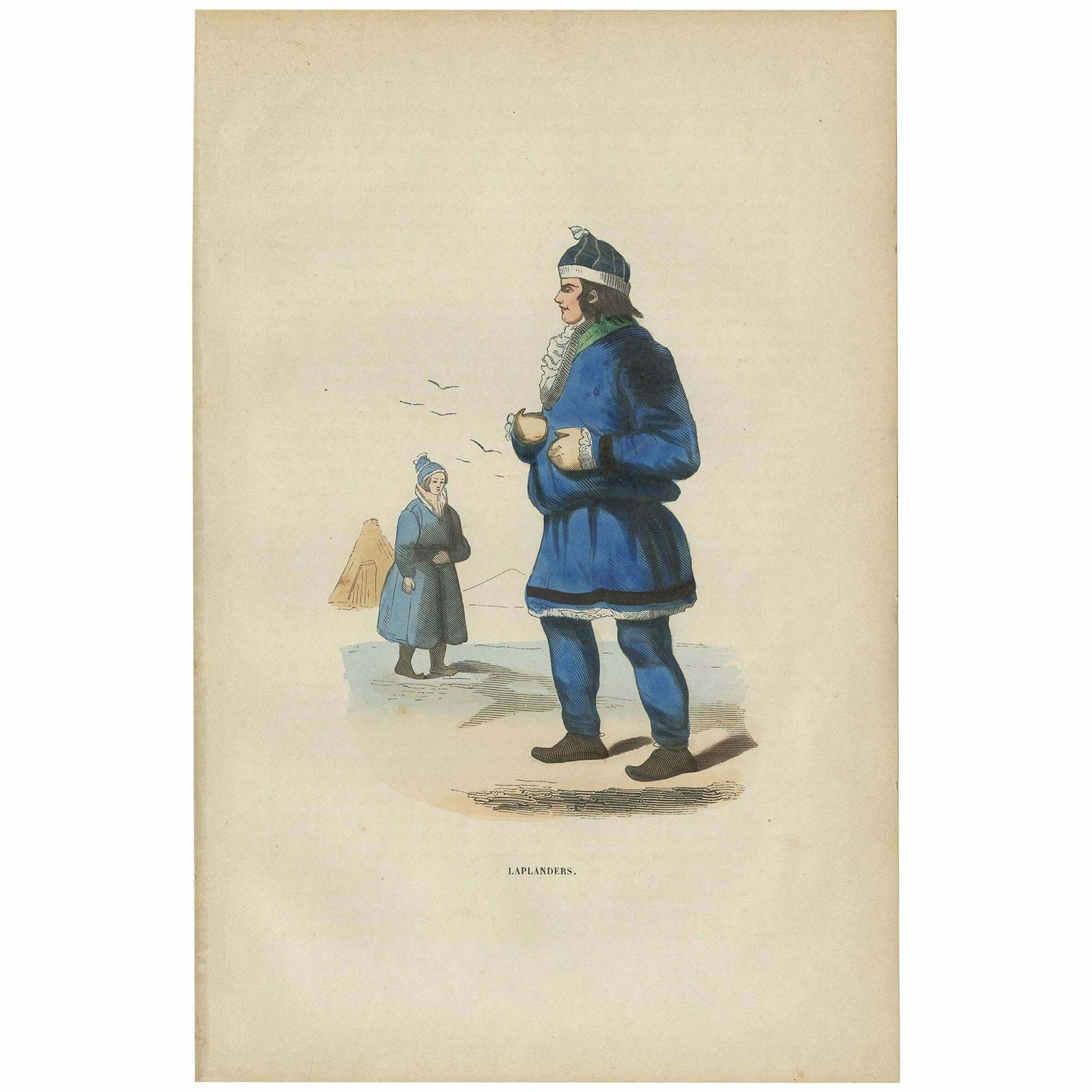 Antique Print Of Laplanders ‘Sami’ By H. Berghaus, 1855