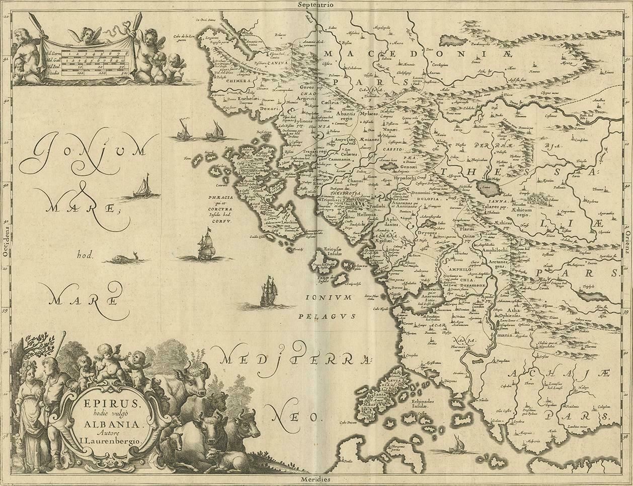 Antique Map Of Epirus 'Albania, Greece' By J. Janssonius, Circa 1650 photo furniture