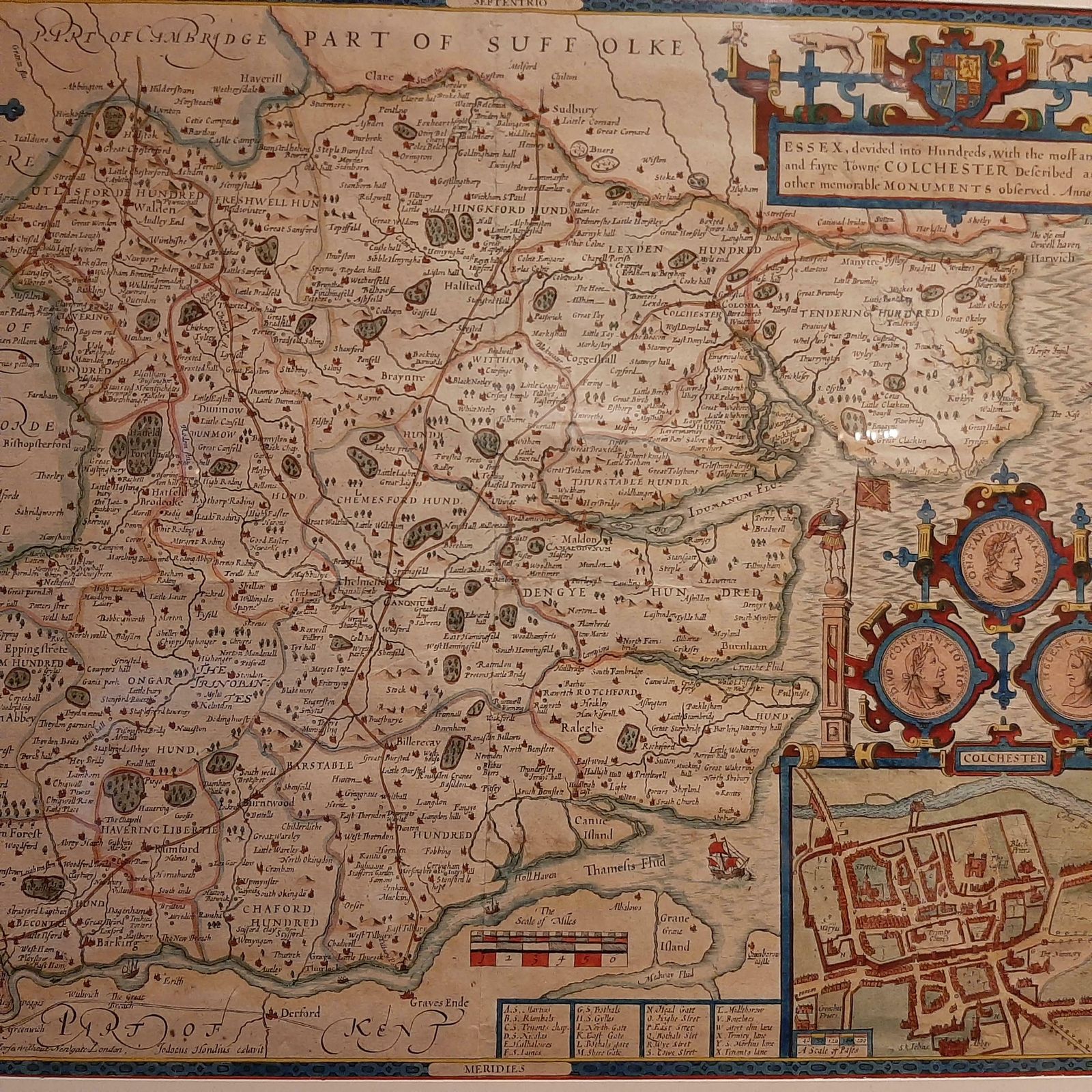 Antique Map Of Essex By Overton, Circa 1710 photo for sale