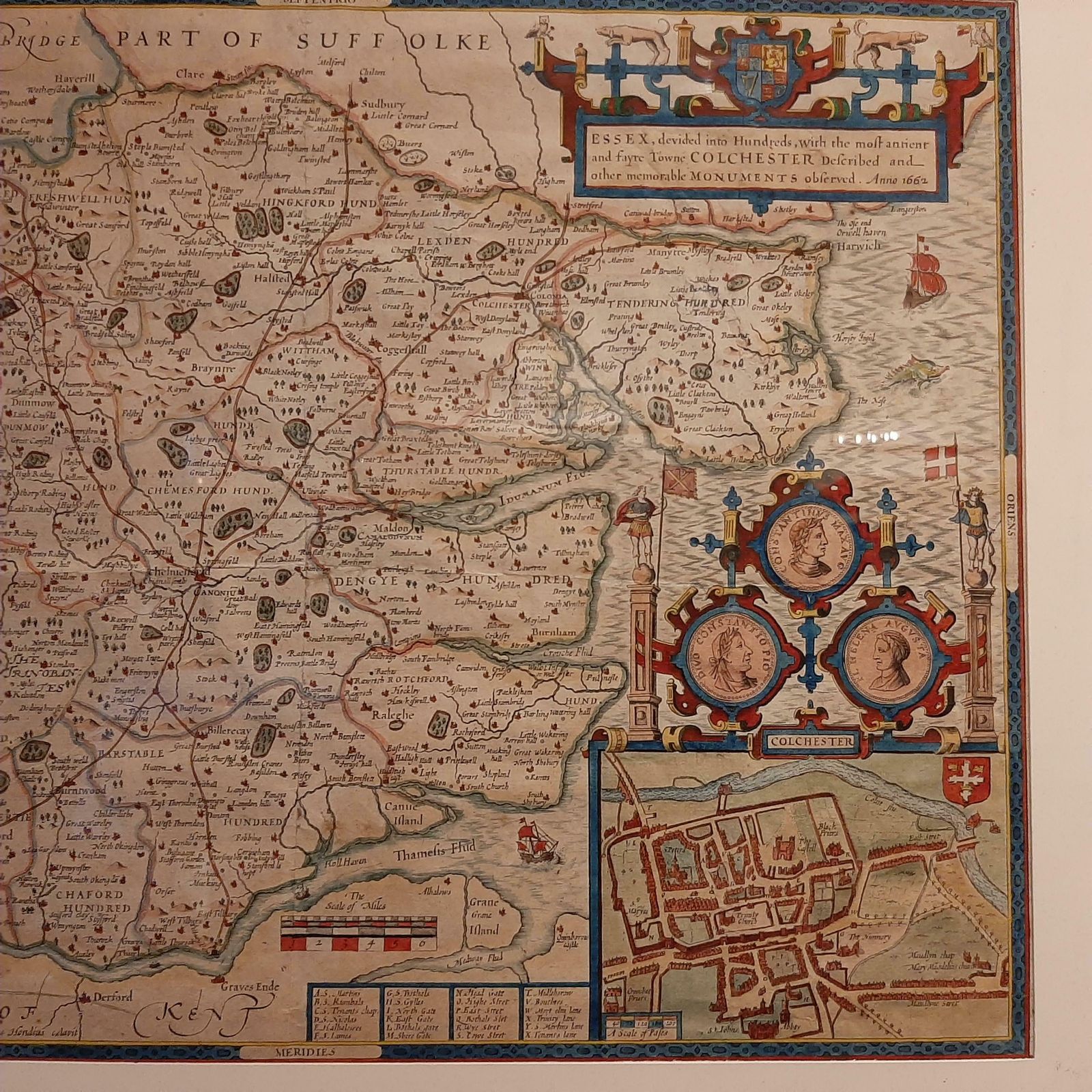Antique Map Of Essex By Overton, Circa 1710 photo Art