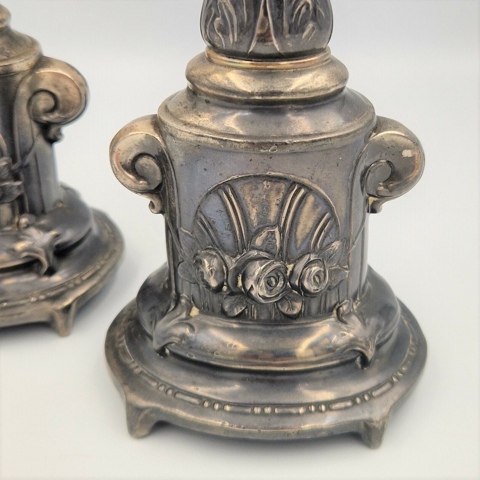 Two Antique Silver Plated Candlesticks. 1850   1880. photo furniture