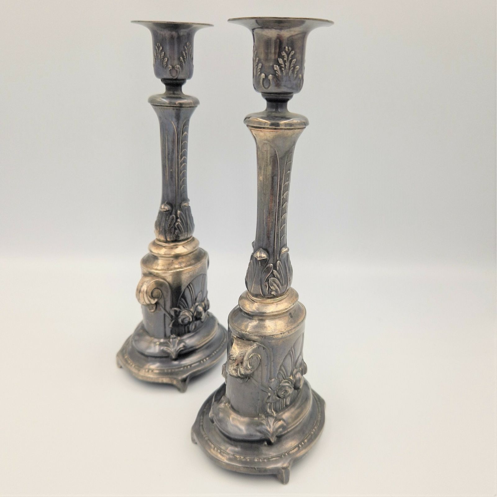 Two Antique Silver Plated Candlesticks. 1850   1880. photo vinterior