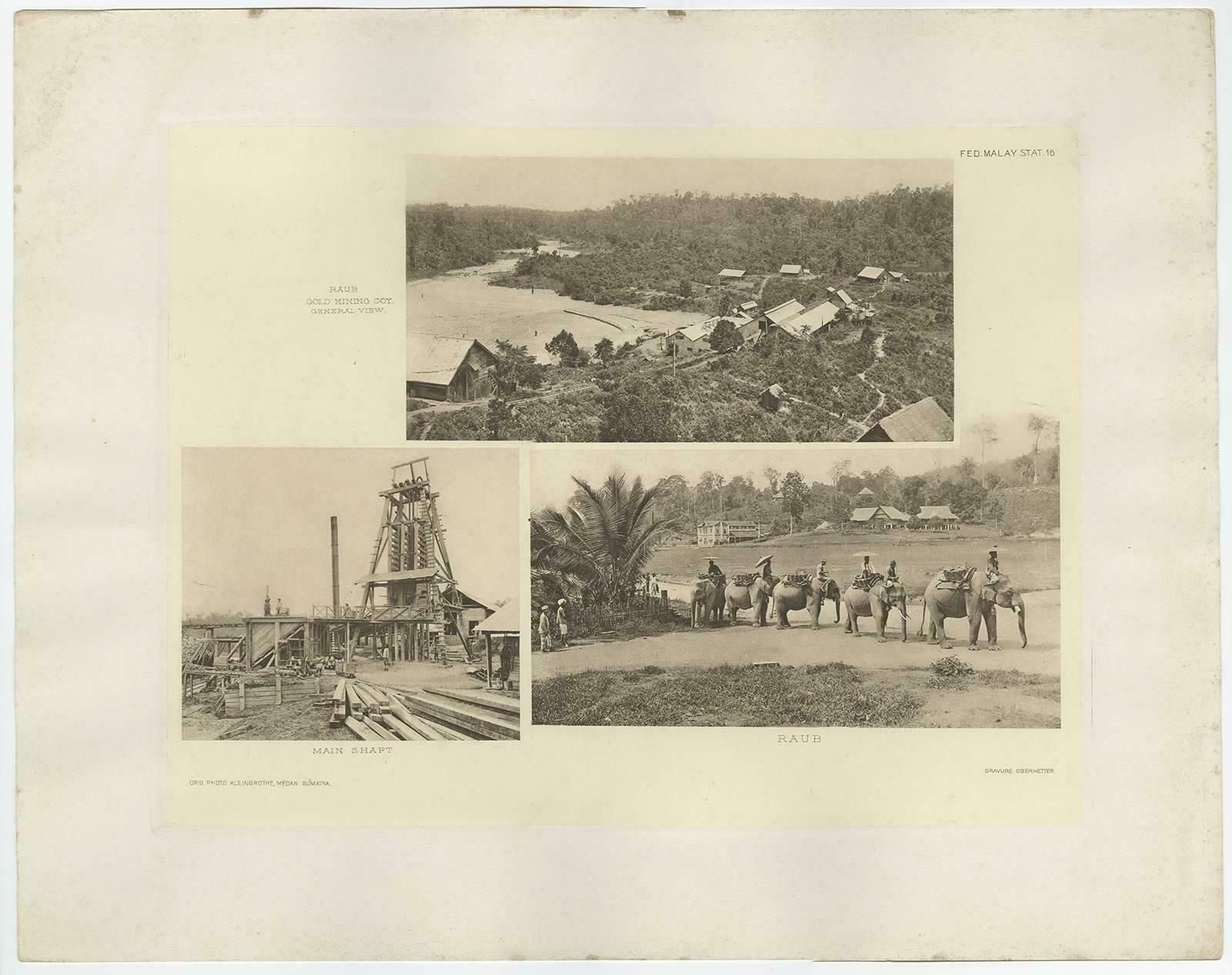 photo for sale Malay Peninsula By C.J. Kleingrothe, 1907