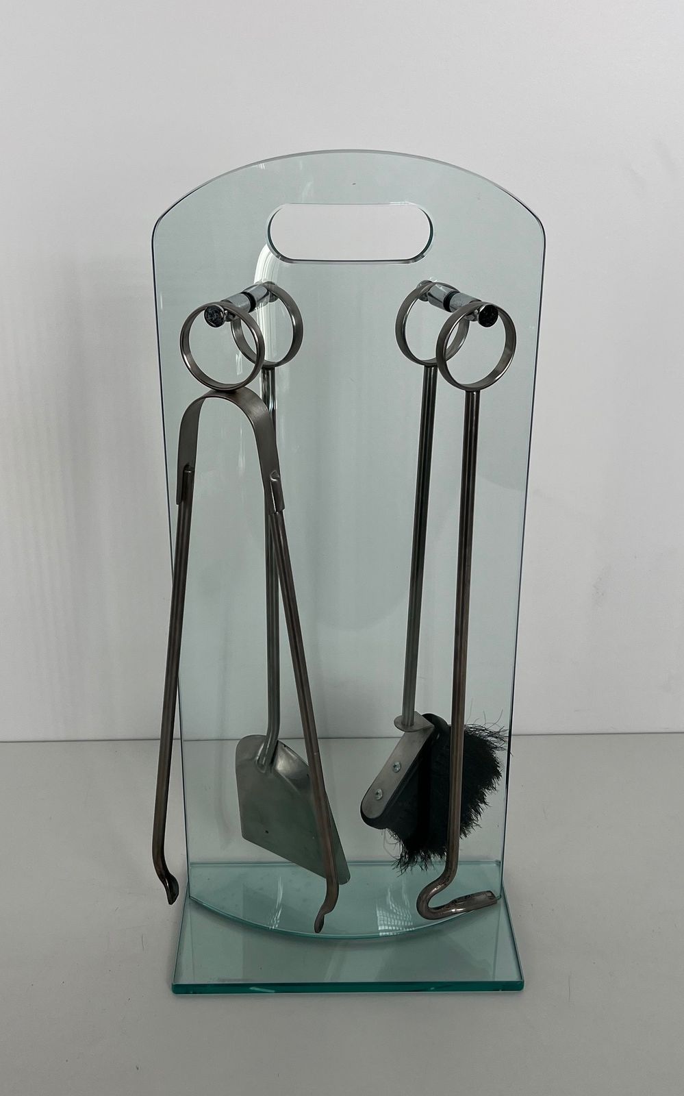 Design Fire Kit In Tempered Glass And Chrome
