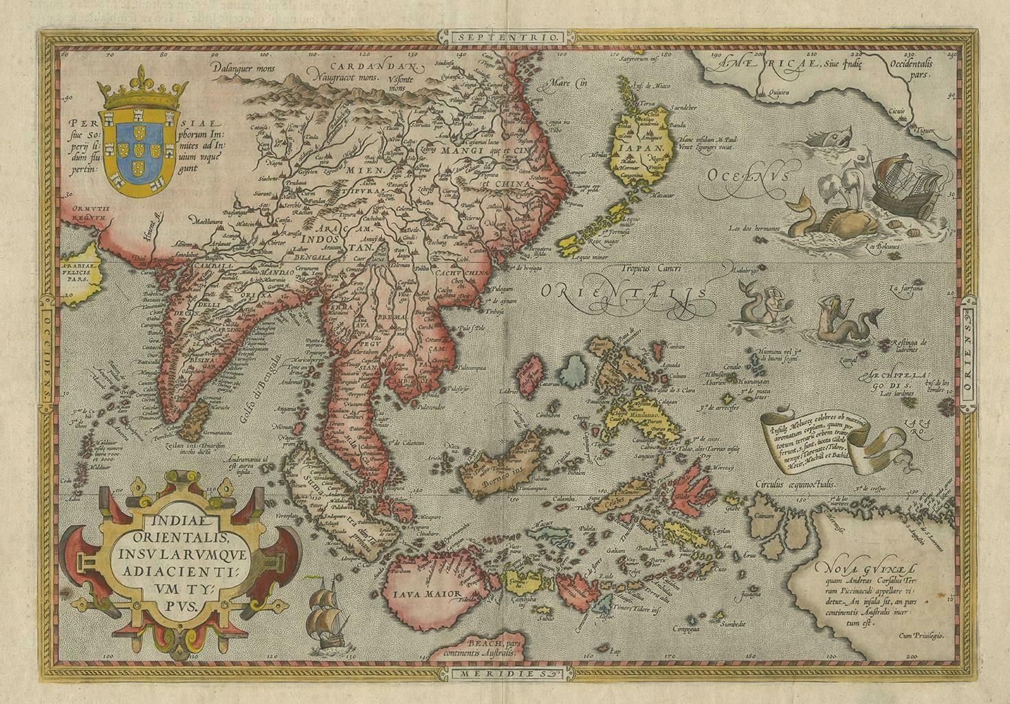 Antique Map Of Southeast Asia By Ortelius '1587' photo furniture