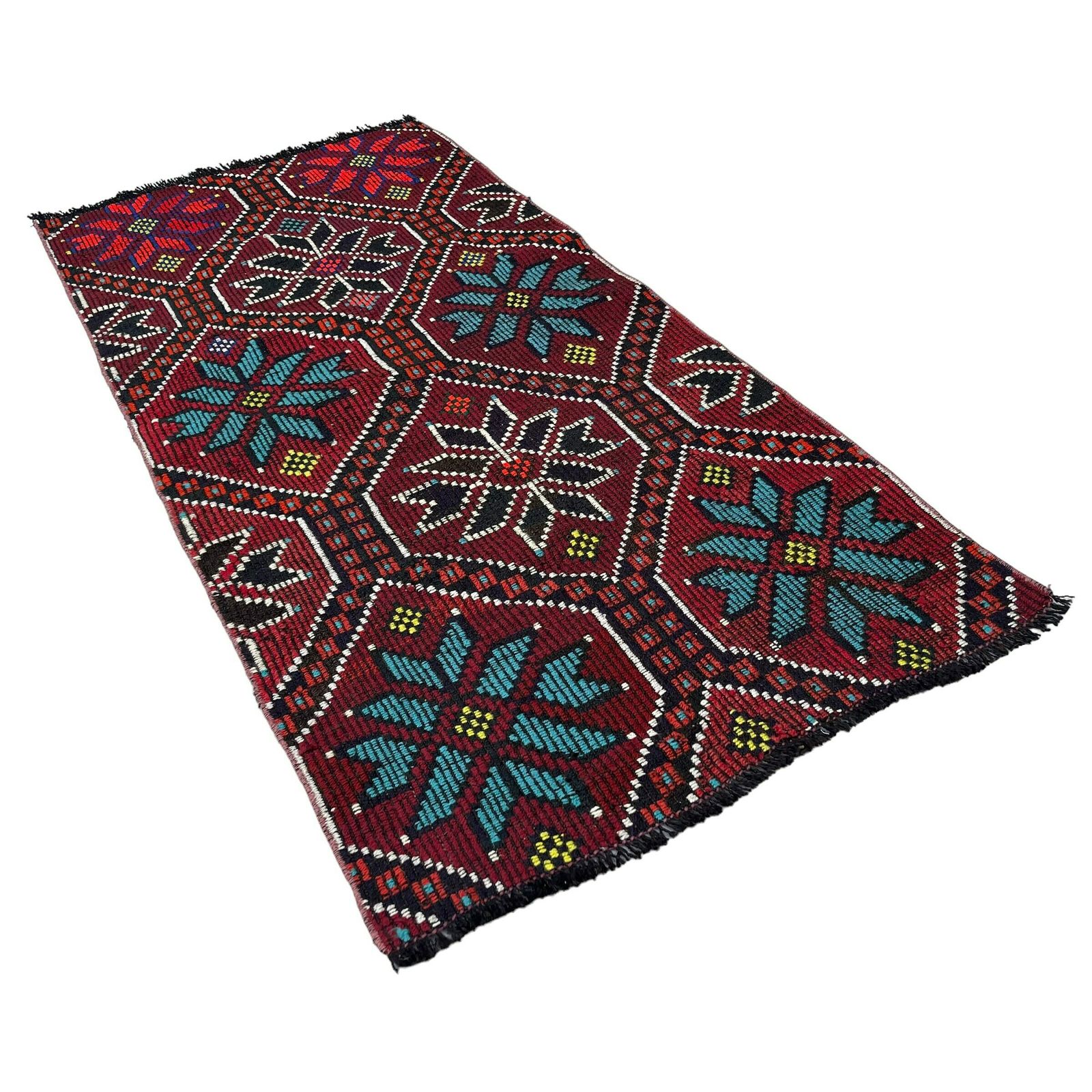 Traditional Turkish Mini Kilim Rug ,Vintage Anatolian Turkish Kelim 154 X 78 Cm photo vintage
