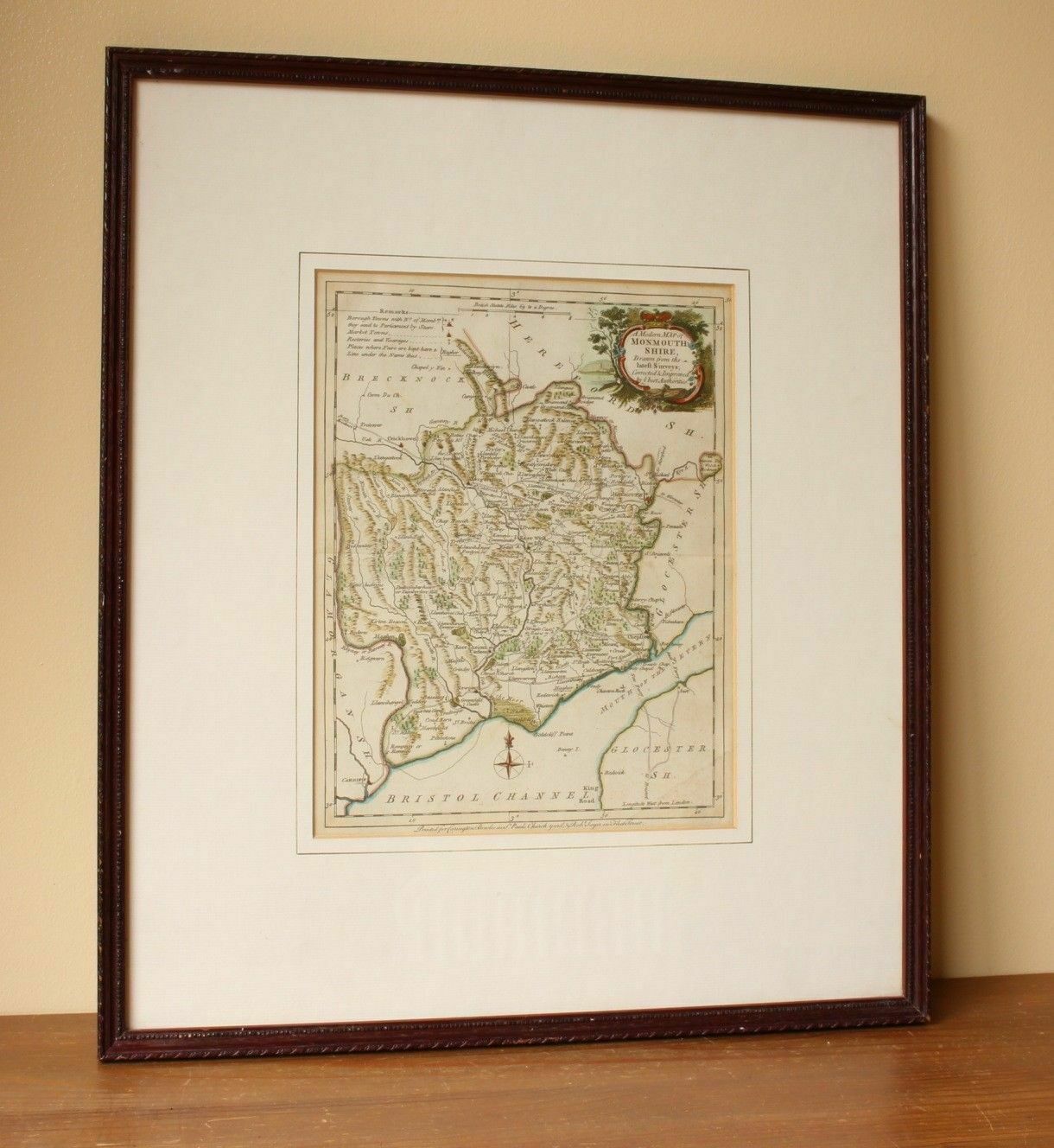 1765 Map Of Monmouthshire By J. Ellis.