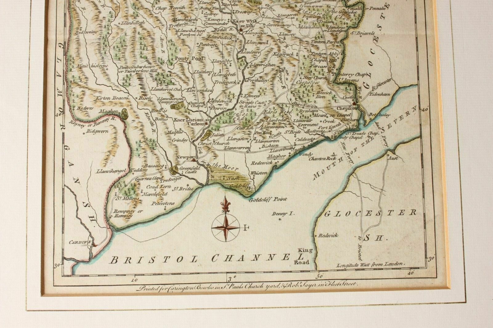 1765 Map Of Monmouthshire By J. Ellis. photo 95.0