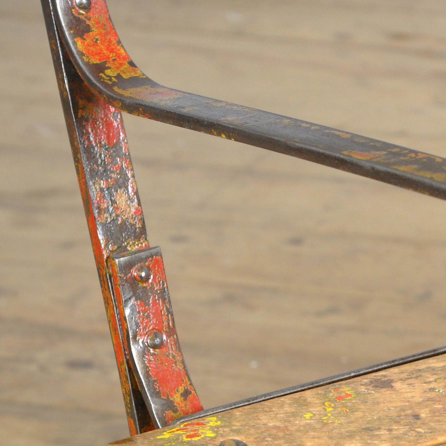 Riveted Iron Park Bench 1920s, Vintage photo buy